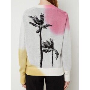 Zadig and Voltaire Montana Cosmo Palm Tree Tie Die Crewneck Sweater Medium